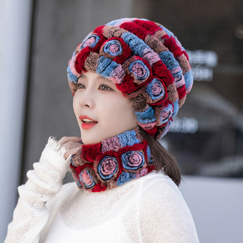 Stylish Real Rabbit Fur Ear Flap Hat - Warm Winter Accessory