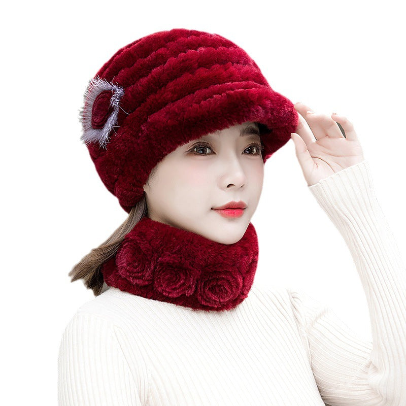 Warm Real Rabbit Fur Cap - Stylish Winter Hat