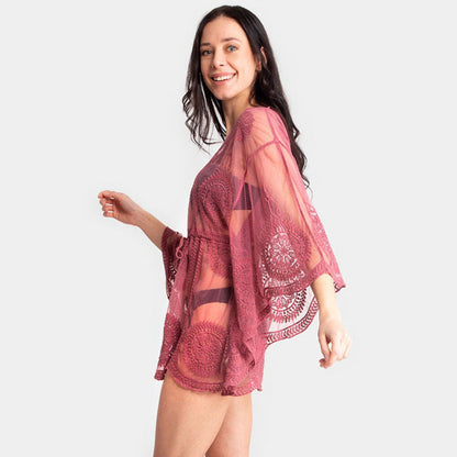 Lace Bikini Cover-Up Mid-Length Sun Protection Dress