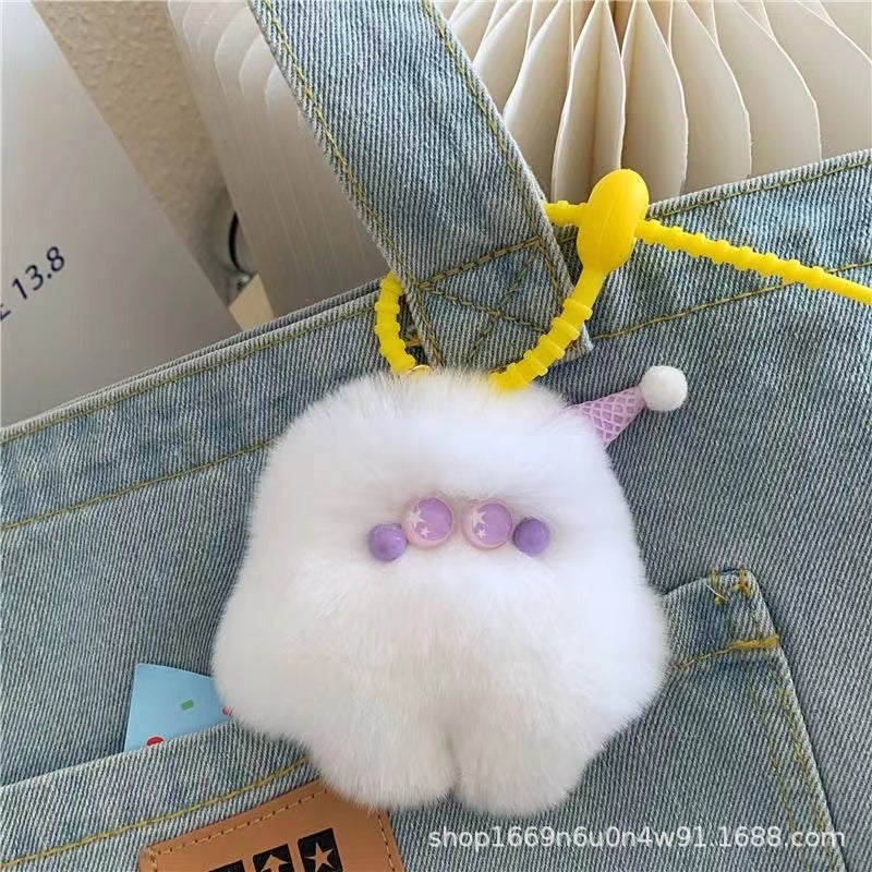 Cute Fuzzy Monster Keychain Creative Cartoon Bag Charm