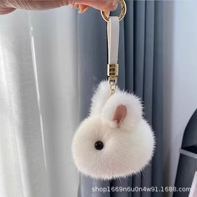 Faux Mink Fur Mini Rabbit Keychain Car Decor