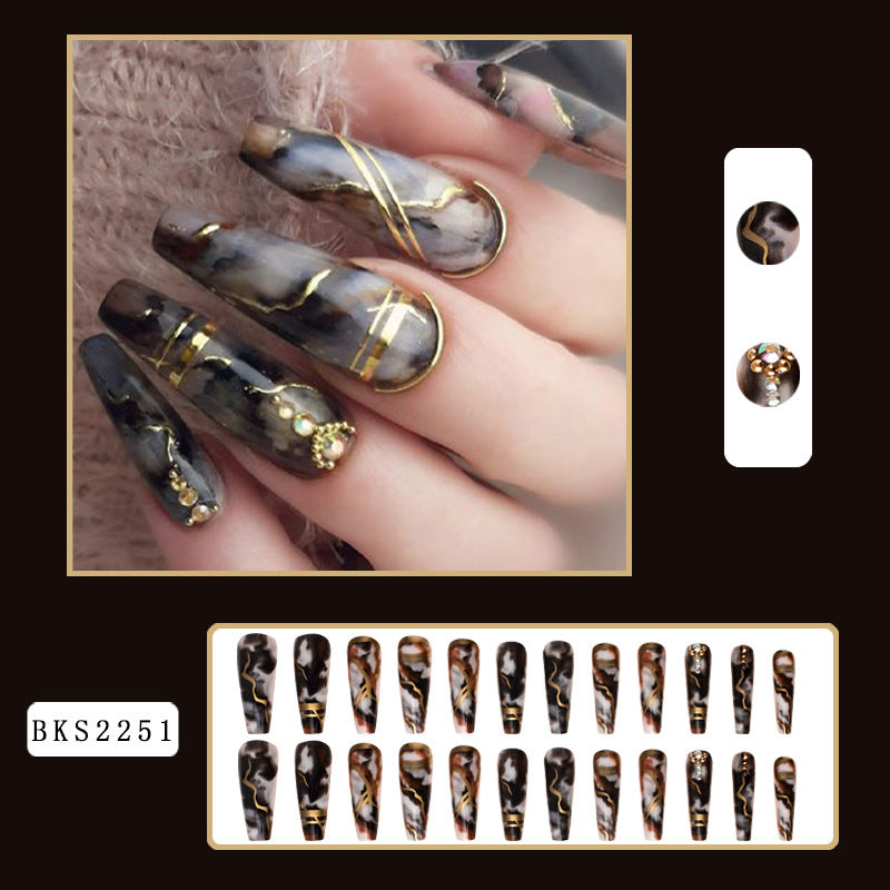 New FashionDark Marble Gradient INS Style Nail Tips