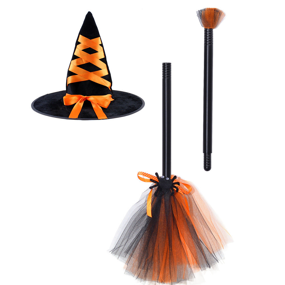 Witch Ghost Hat Mount Broom