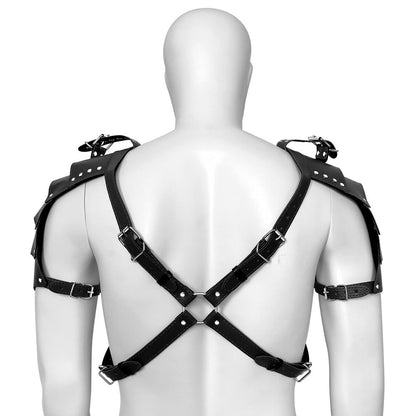 Free Shipping For Men's Bondage Shoulder Leather Jacket Bandage Set