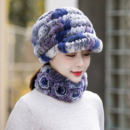 Warm Real Rabbit Fur Cap - Stylish Winter Hat