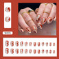 White-Radiant Oval Nail Stickers with Golden Waves