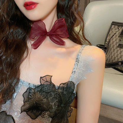 Free Shipping for Lace Bow Choker