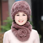 Winter Real Rabbit Fur Hat & Scarf Set - Warm & Stylish