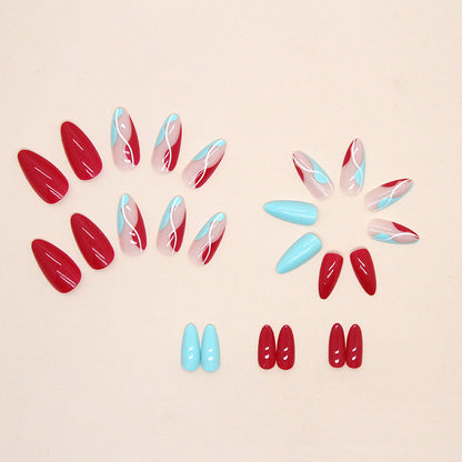 Almond Shape Pure Color Jump Nails, Fresh Spring/Summer Ins Style-Homeunderwear