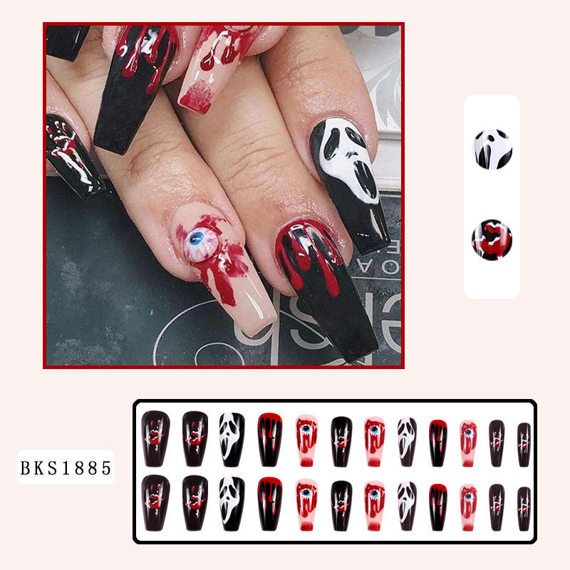 New FashionHalloween Spider Web and Ghost Face Nail Tips