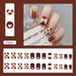 Wearable Nail Tips Milk Coffee Heart Bow Design-Homeunderwear