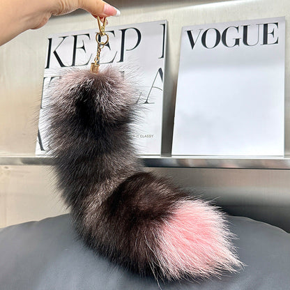 Cute Fox Tail Keychain - Furry Car Accessory