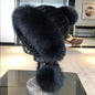 Cute Fox Fur Pom Pom Hat - Women's Winter Ear Flap Hat