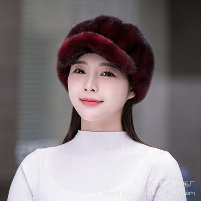 Winter Mink Fur Beret - Stylish & Warm