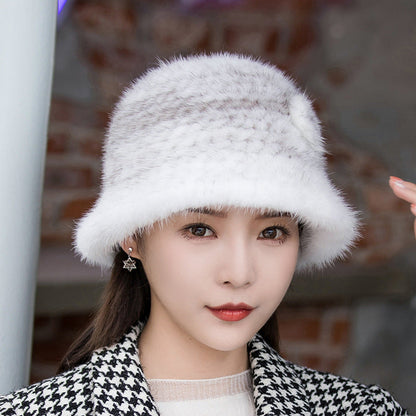 Winter Mink Fur Bucket Hat - Warm & Stylish