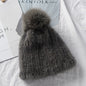 Stylish Mink Fur Hat with Fox Pom Pom