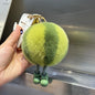 Cute Real Rabbit Fur Mini Watermelon Keychain Car Accessory