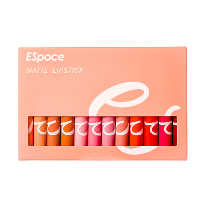 12-Color Velvet Matte Lipstick Set, Long-Lasting and Hydrating-homeunderwear