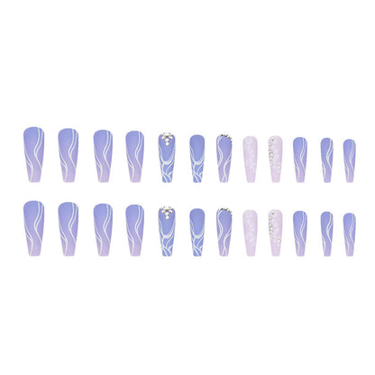 Soft Lavender Long Ballet Nail Stickers