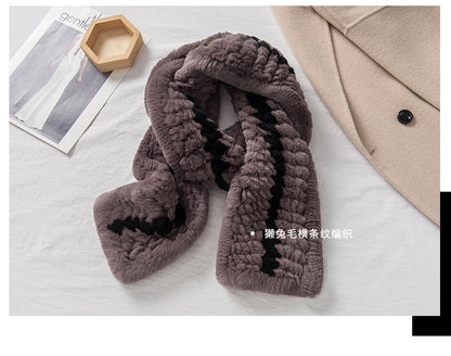 Warm Real Rabbit Fur Scarf - Winter Accessory