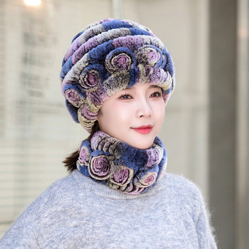 Stylish Real Rabbit Fur Ear Flap Hat - Warm Winter Accessory