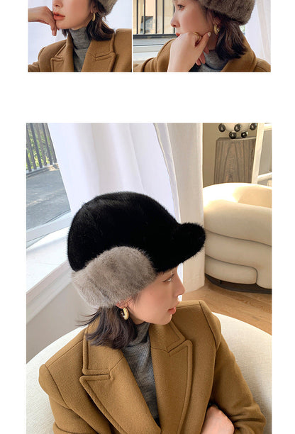 Warm Mink Fur Ear Flap Hat - Unisex Winter Accessory