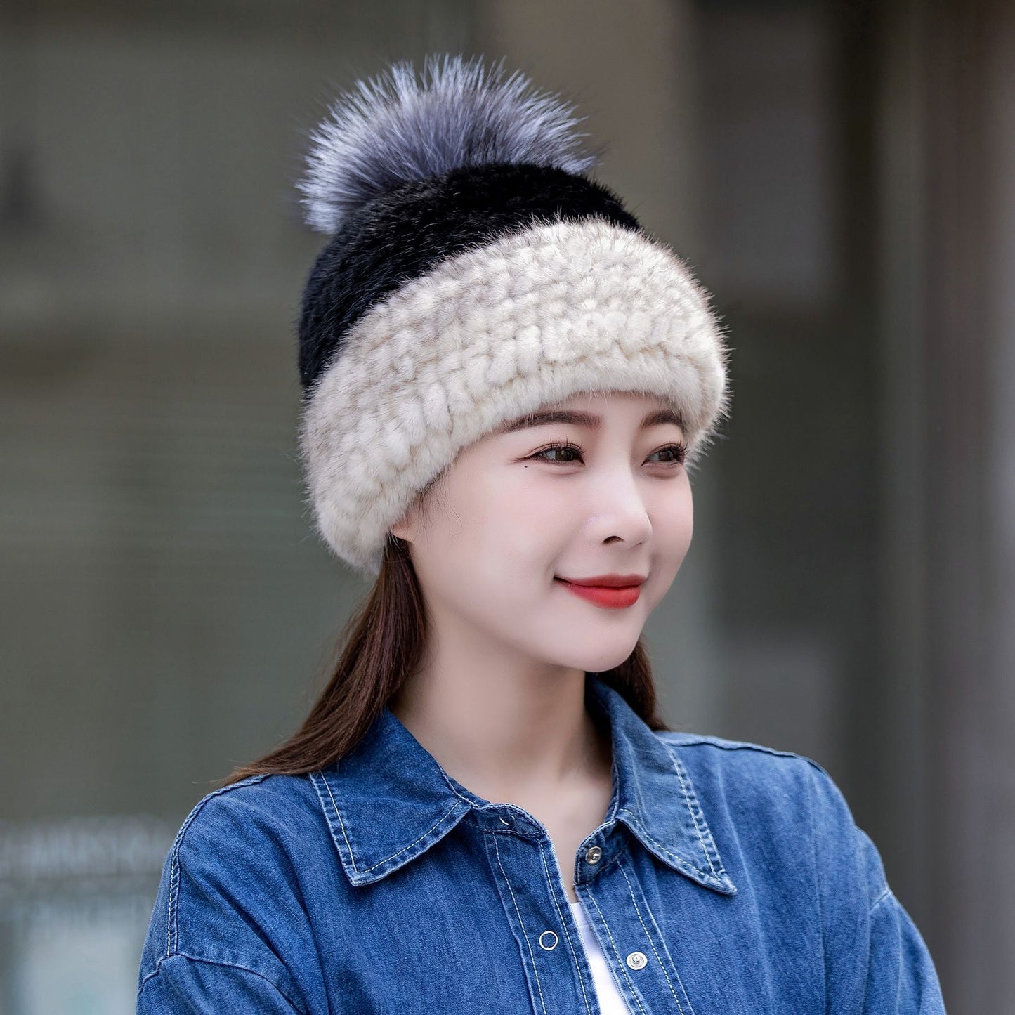 Winter Mink Fur Ear Flap Hat - Warm & Stylish