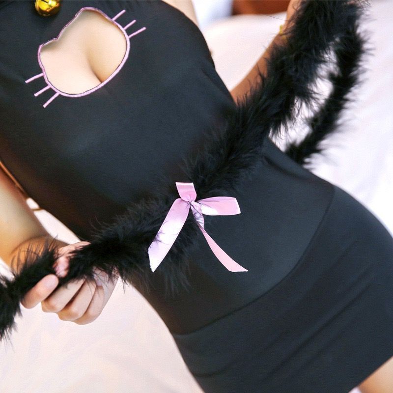 Sexy Backless Pussy Long Tail Pussy Uniform