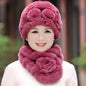 Winter Real Rabbit Fur Hat & Scarf Set - Warm & Stylish