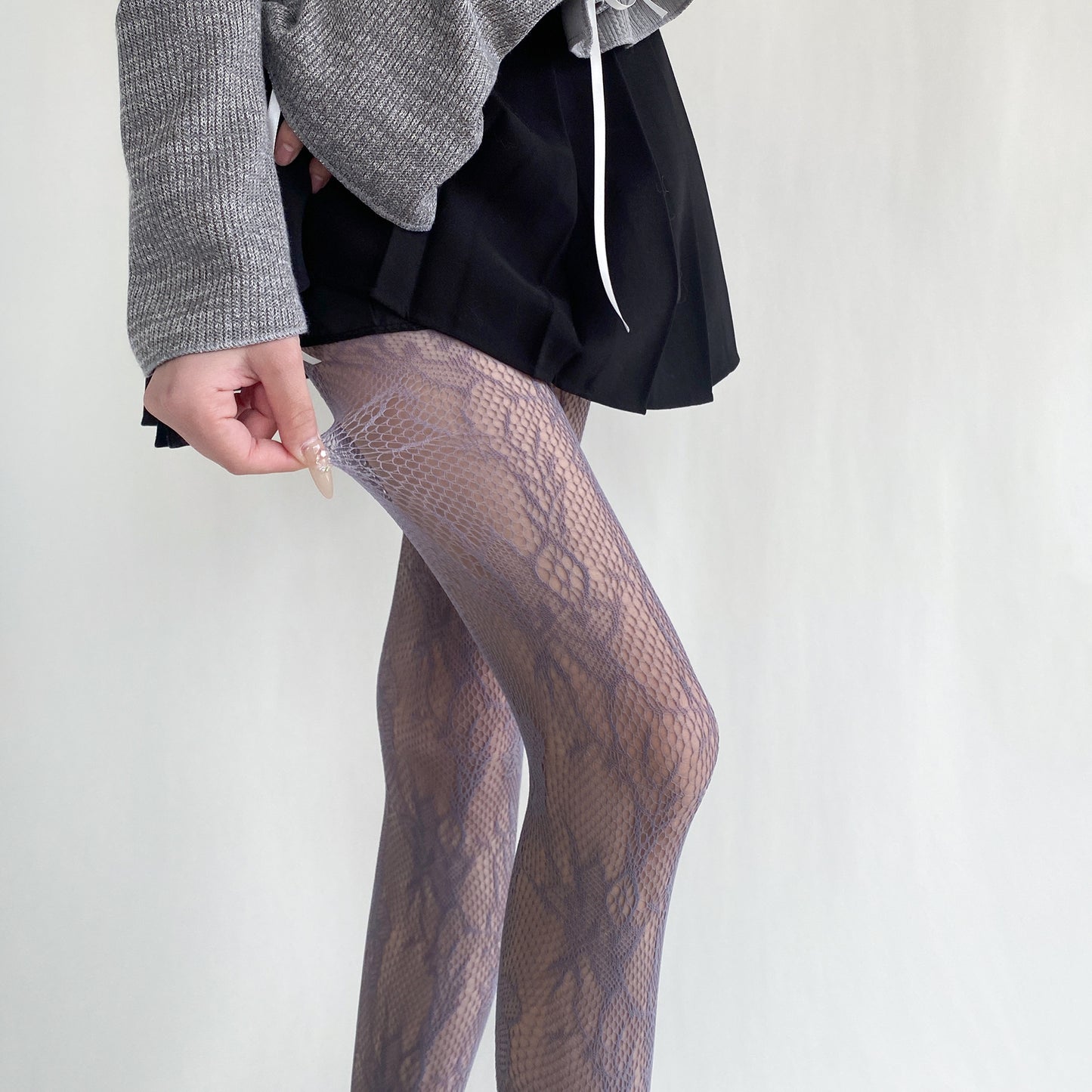 Sexy Floral Vintage Vine Hollow Lace Bottom Pantyhose Lolita Pantyhose