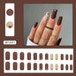 Aurora Flash Leopard Print Fall Nails 24 Pieces