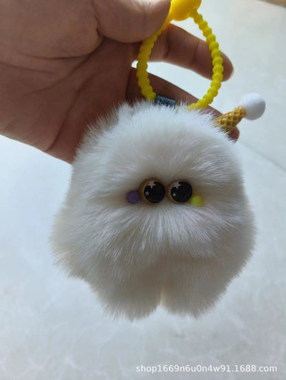 Cute Fuzzy Ice Cream Keychain - 10cm Plush Toy