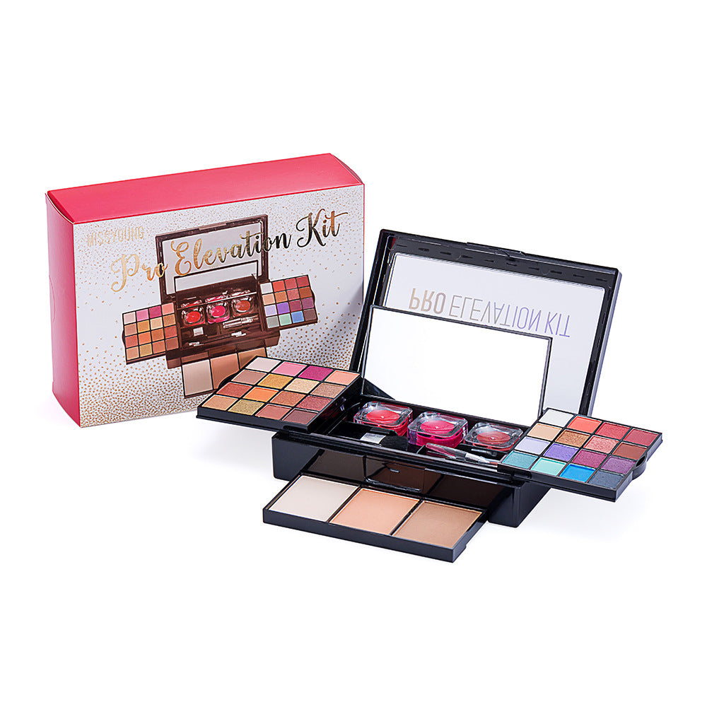 38-Color Eyeshadow Palette with Lip Gloss and Contour Set-Homeunderwear