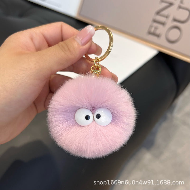 Cute Real Fur Pom Pom Keychain Bag Charm Gift