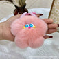 Cute Real Rabbit Fur Ice Cream Keychain Plush Gift