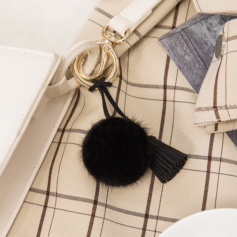 Mink Fur Mini Pom Pom Keychain & Bag Charm