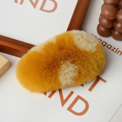 Cute Faux Fur Hair Clip - Korean Trendy Accessory