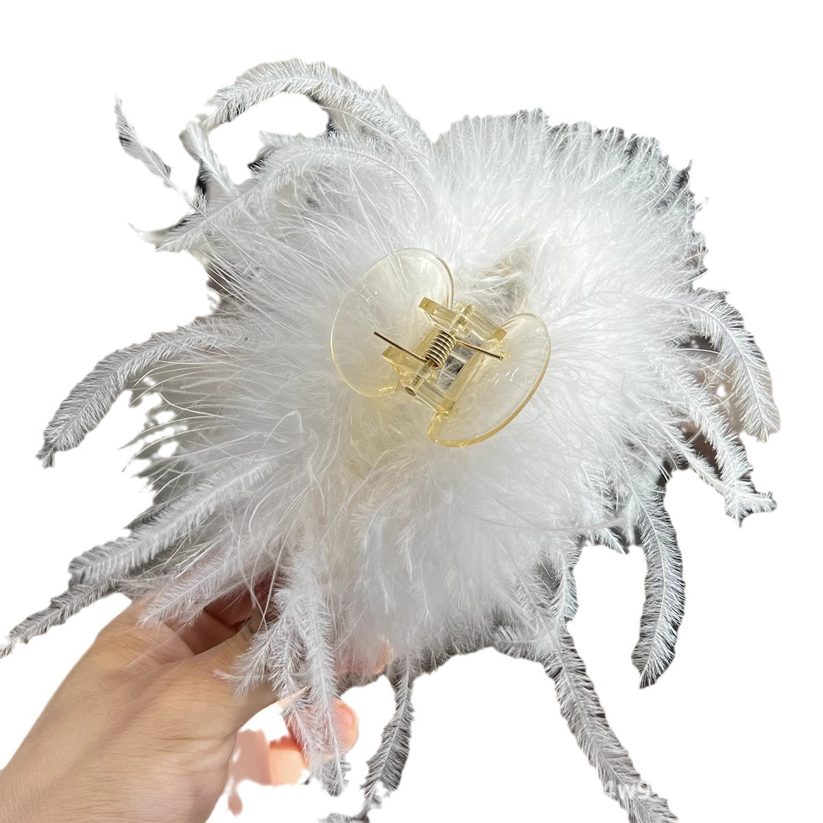 Ostrich Feather Hair Claw Clip Glamorous Accessor