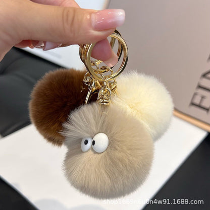 Cute Real Fur Pom Pom Keychain Bag Charm Gift