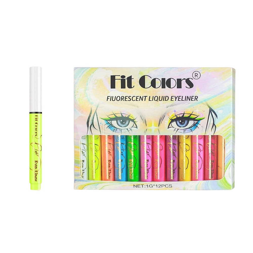 New Fashion 12-Color UV Fluorescent Eyeliner Set for Face and Body-Homeunderwear