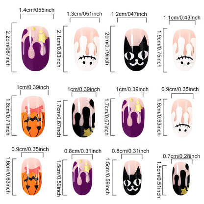 Pumpkin Ghost Bat Halloween Nail Tips