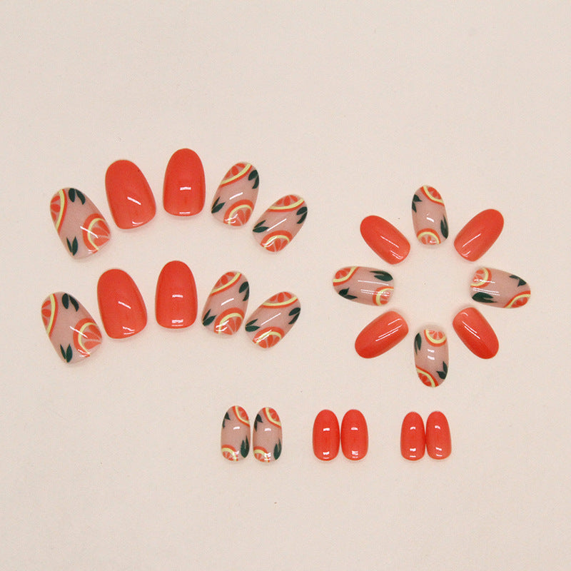 Summer Fresh Orange Nails, Sweet and Spicy, Ins Style-Homeunderwear