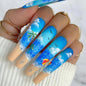 Long Ballet Nails with Hawaiian Summer Theme