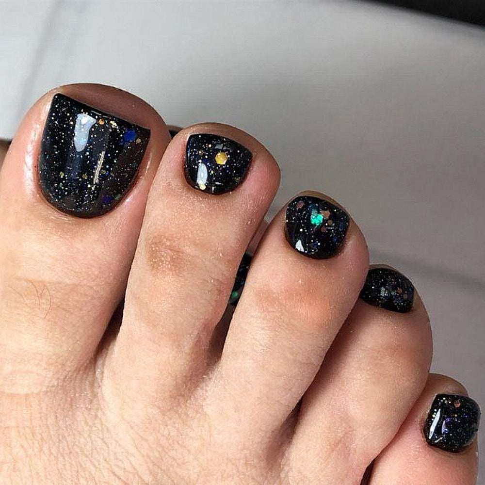 Dreamy Glitter Multicolor Toe Press-On Nails TE-01