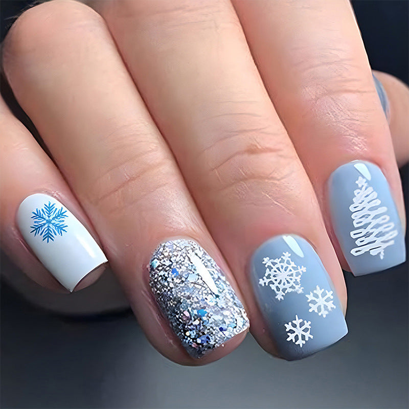 Winter Snowflake Christmas Nail Stickers