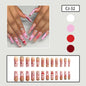 Long Matte PVC Nails with Valentine's Pink Heart Design