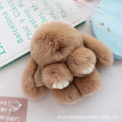 Cute Real Rabbit Fur Bunny Keychain - Mini Bag Charm