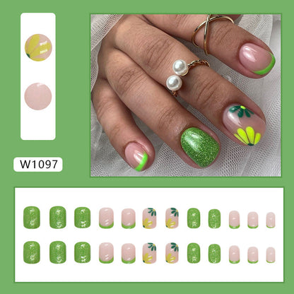 Short Square Summer Nails, Fresh and Sparkling, Fashionable and Versatile