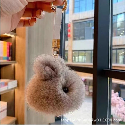 Faux Mink Fur Mini Rabbit Keychain Car Decor