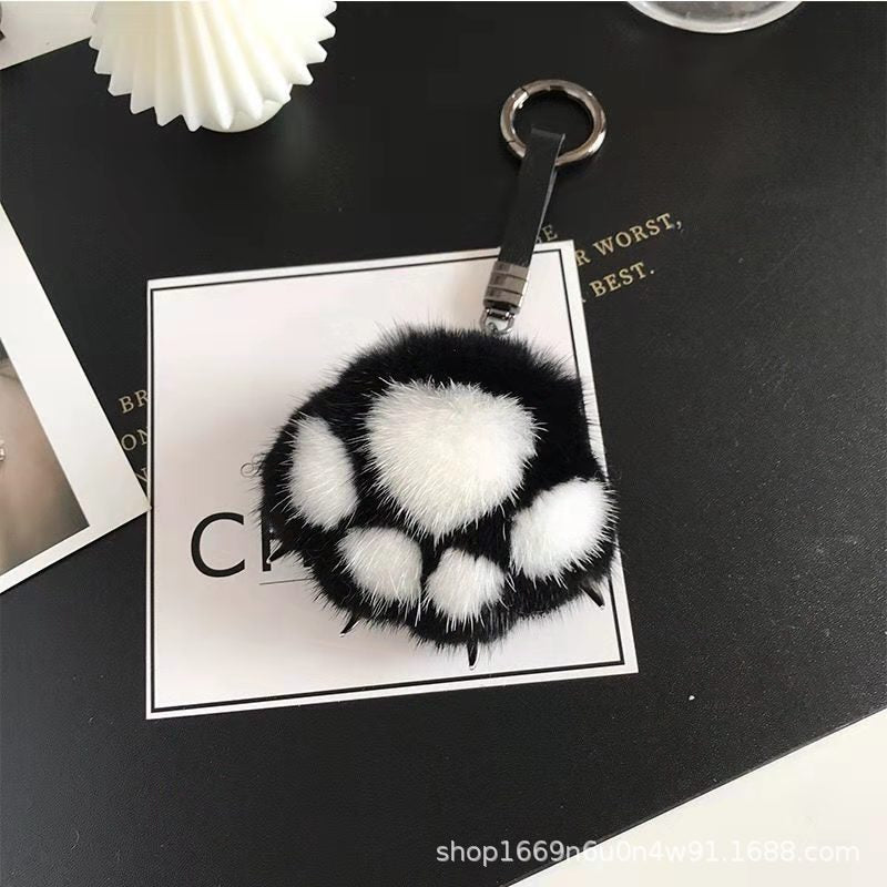 Real Rabbit Fur Paw Keychain Bag Charm